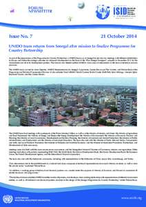 Issue NoOctober 2014 UNIDO team returns from Senegal after mission to finalize Programme for Country Partnership