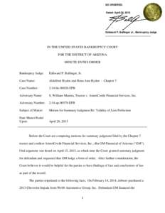 SO ORDERED. Dated: April 28, 2015 Eddward P. Ballinger Jr., Bankruptcy Judge _________________________________