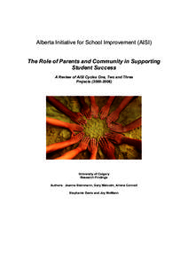 Role of Parents and Community in Supporting Student Success:  Provincial Research Review (2008)