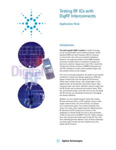 Testing RF ICs with DigRF Interconnects Application Note Introduction