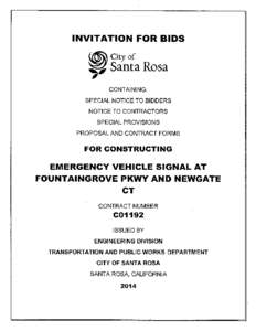 INVITATION FOR BIDS (~City of ,  ~Santa Rosa
