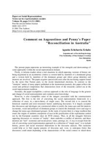 Papers on Social Representations Textes sur les représentations sociales Volume 10, pagesPeer Reviewed Online Journal ISSN © 2001 The Authors