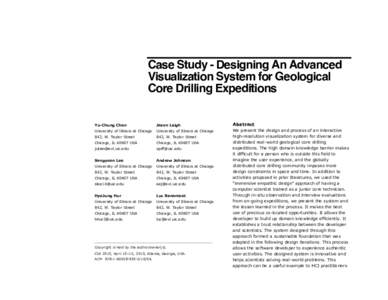 Case Study - Designing An Advanced Visualization System for Geological Core Drilling Expeditions Yu-Chung Chen  Jason Leigh