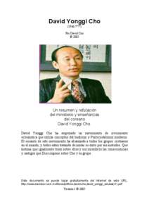 David Yonggi Cho y los problemas con células