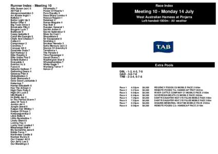 Harness racing in New Zealand / World Thoroughbred Racehorse Rankings