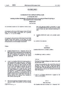 Guideline of the European Central Bank of 10 December 2012 amending Guideline ECB[removed]on the legal framework for accounting and financial reporting in the European System of Central Banks (ECB[removed])