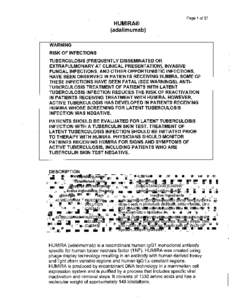 Page 1 of 37  HUMIRA(I (adalimumab) WARNING