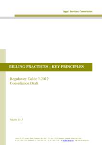 Billing Practices - Key Principles - Consultation Draft