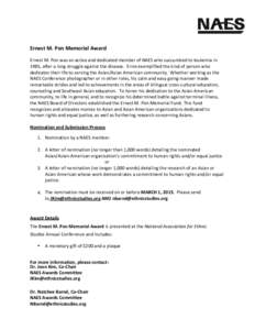 Microsoft Word - The Ernest M Pon Award 2012 description.docx