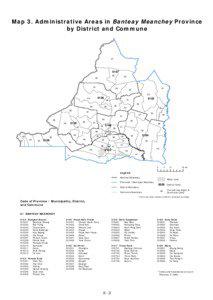 Map 3. Administrative Areas in Banteay Meanchey Province by District and Commune