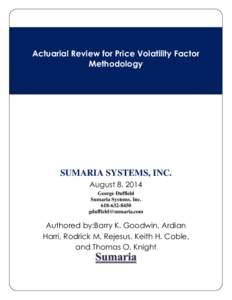 Actuarial Review for Price Volatility Factor Methodology