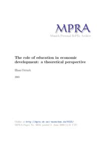 Economic development / Millennium Development Goals / Human capital / Human resource management / Economic growth / Poverty reduction / Education / Economic inequality / Productivity / Economics / Socioeconomics / Development