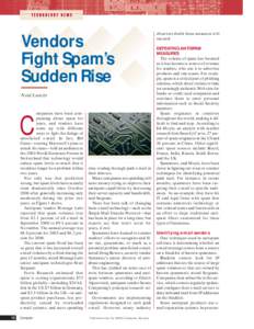 TECHNOLOGY NEWS  Vendors Fight Spam’s Sudden Rise Neal Leavitt