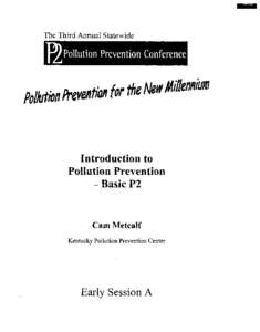 The Third Annual Statewide  Introduction to Pollution Prevention - Basic P2