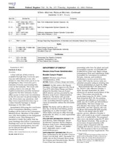 [removed]Federal Register / Vol. 76, No[removed]Tuesday, September 13, [removed]Notices 973RD—MEETING; REGULAR MEETING—Continued [September 15, 2011, 10 a.m.]