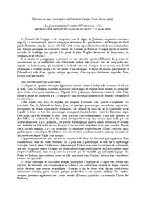 RESUME DE LA CONFERENCE DE VINCENT ZARINI (PARIS-SORBONNE) « LA JOHANNIDE DE CORIPPE (VIE SIECLE AP. J.-C.) : ENTRE EPOPEE ANTIQUE ET CHANSON DE GESTE ? » (2 MARS 2006)