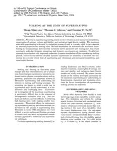 in 13th APS Topical Conference on Shock Compression of Condensed Matter[removed], edited by M.D. Furnish, Y.M. Gupta, and J.W. Forbes, pp[removed], American Institute of Physics, New York, 2004      