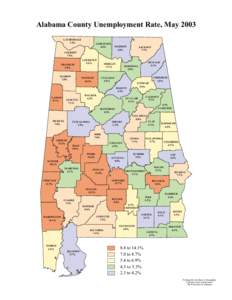 Alabama County Unemployment Rate, May 2003 LAUDERDALE 7.4% LIMESTONE 4.6%