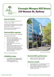 Carnegie Morgan Hill House 120 Sussex St, Sydney General details Sustainability upgrade