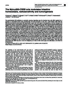 The Myb-p300-CREB axis modulates intestine homeostasis, radiosensitivity and tumorigenesis