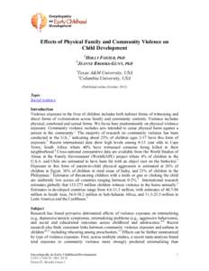Effects of Physical Family and Community Violence on Child Development