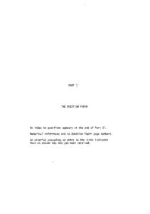 PART II  THE QUESTION PAPER An index to questions appears at the end of Part II. Numerical references are to Question Paper page numbers.