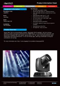 Product Information Sheet Corporate Events Special Events  Equipment Information