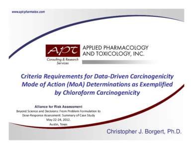 Microsoft PowerPoint - Chloroform Case Study Slides [Read-Only] [Compatibility Mode]