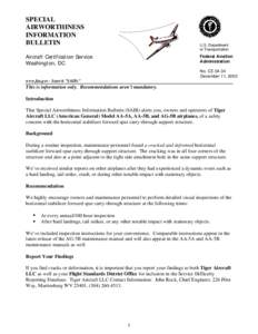 SPECIAL AIRWORTHINESS INFORMATION BULLETIN  U.S. Department