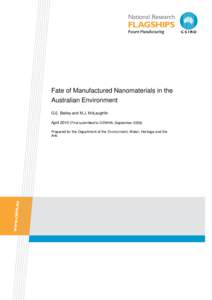 L  ` Fate of Manufactured Nanomaterials in the Australian Environment