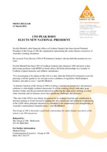 G100 Media Release - CFO Peak Body Elects New National President