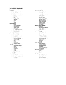 Microsoft Word - NEW Partcipating Magazines List.doc