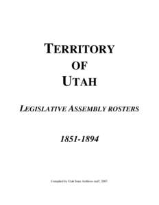 Legislative Assembly of the Territory of Utah