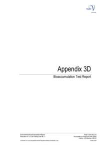 Appendix 3D Bioaccumulation Test Report Environmental Impact Assessment Report Relocation of Yiu Lian Floating Dock No. 3 K:\EA01167 Yiu Lian Dockyard\ES-EA01167\Report\01167R0033 EIA\Section 3.doc