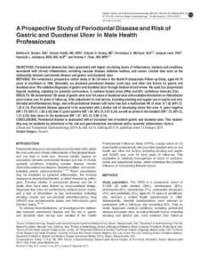 A Prospective Study of Periodontal Disease and Risk of Gastric and Duodenal Ulcer in Male Health Professionals