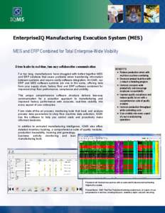 Supply chain management / Kanban / Enterprise resource planning / Lean manufacturing / Overall equipment effectiveness / Manufacturing execution system / Automation / Heijunka box / Material requirements planning / Business / Technology / Manufacturing