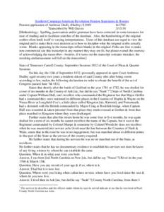 Southern Campaign American Revolution Pension Statements & Rosters Pension application of Ambrose Dudly (Dudley) S1949 fn17NC Transcribed by Will Graves[removed]Methodology: Spelling, punctuation and/or grammar have bee