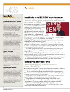 The institute  Institute in brief www.hkicpa.org.hk Institute and ICAEW conference Deadline for practice review The deadline for the submission of