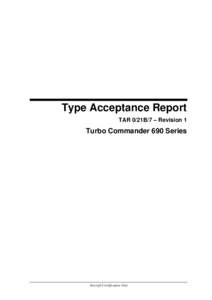 Type Acceptance Report - Turbo Commander 690 Series