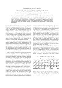 Dynamics of network motifs Thomas M. A. Fink, Emmanuel Barillot, and Sebastian E. Ahnert Institut Curie, CNRS UMR 144, 75005 Paris, France and