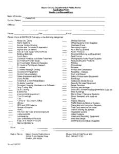 Mason County Department of Public Works Application Form Vendor List Regyest Form NameofVendor: __~---=~~-------------------------------------------------------­ (Piease Print)