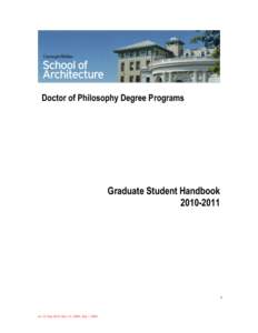 Doctor of Philosophy Degree Programs  Graduate Student Handbook[removed]