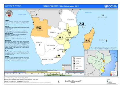 SOUTHERN AFRICA  WEEKLY REPORT: 14th - 20th August 2012 INDIAN OCEAN  ATLANTIC OCEAN