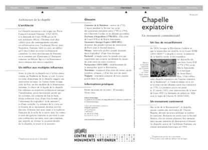 chapelle expiatoire F.qxp_chapelle expiatoire:16 Page1  Visiter L’architecture
