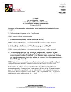 Academia / Maryland / Midwestern Higher Education Compact / Allegany College of Maryland / Community college / Public university / Montgomery College / Tuition payments / Middle States Association of Colleges and Schools / Education / Carroll Community College