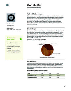 iPod shue Environmental Report Apple and the Environment  Date introduced