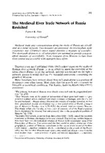 28.5  Social Networks,292 0 Elsevier Sequoia S.A., Lausanne - Printed in the Netherlands  The Medieval River Trade Network of Russia