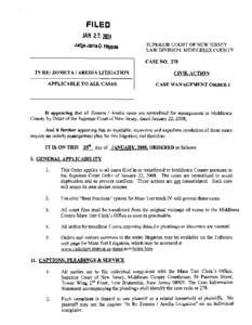 FILED JAN 25 2D08 Judge Jamie D. Happas SUPERIOR COURT OF NEW JERSEY LAW DIVISION: MIDDLESEX COUNTY