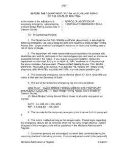 Adoption Notice of Emergency Rule – (F-9) – Sample