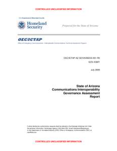 CONTROLLED UNCLASSIFIED INFORMATION  U.S. Department of Homeland Security Prepared for the State of Arizona